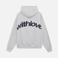 Petra | Damen Oversized Text Kapuzenpullover in Grau