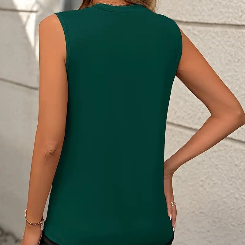 Ärmelloses Damen-Top mit strukturiertem Rundhalsausschnitt - Inés