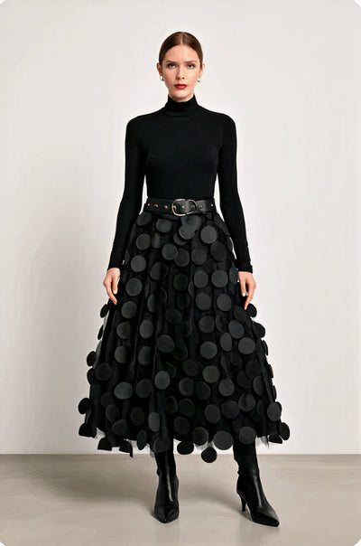 Damen stylischer Vintage-Midirock | Lang