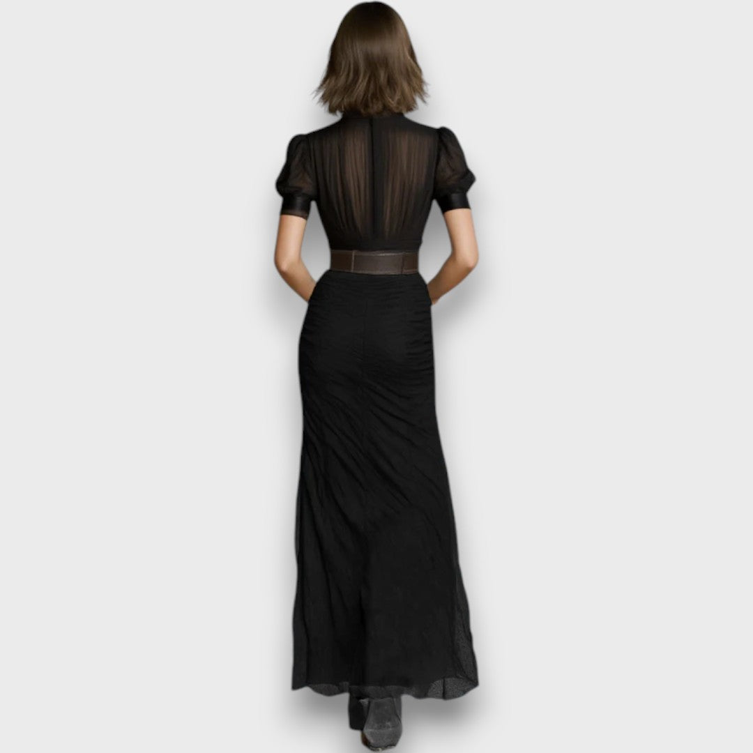 Marceline – Plissiertes Maxi-Kleid