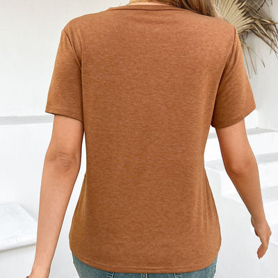 Damen T-Shirt aus Baumwolle mit Ziernähten im lässigen Stil - Laia