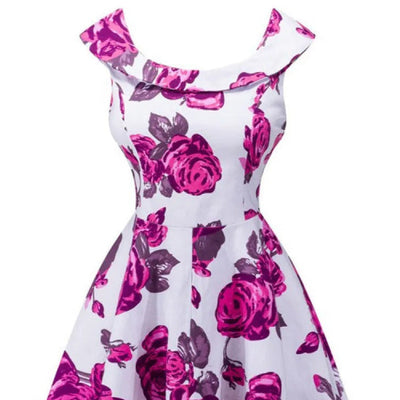 Damen Midikleid mit floralem Bootausschnitt und ausgestelltem Schnitt - Brigitte