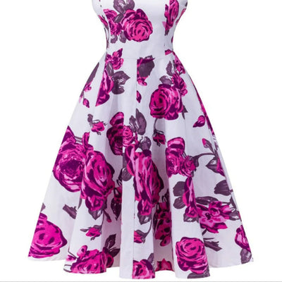 Damen Midikleid mit floralem Bootausschnitt und ausgestelltem Schnitt - Brigitte