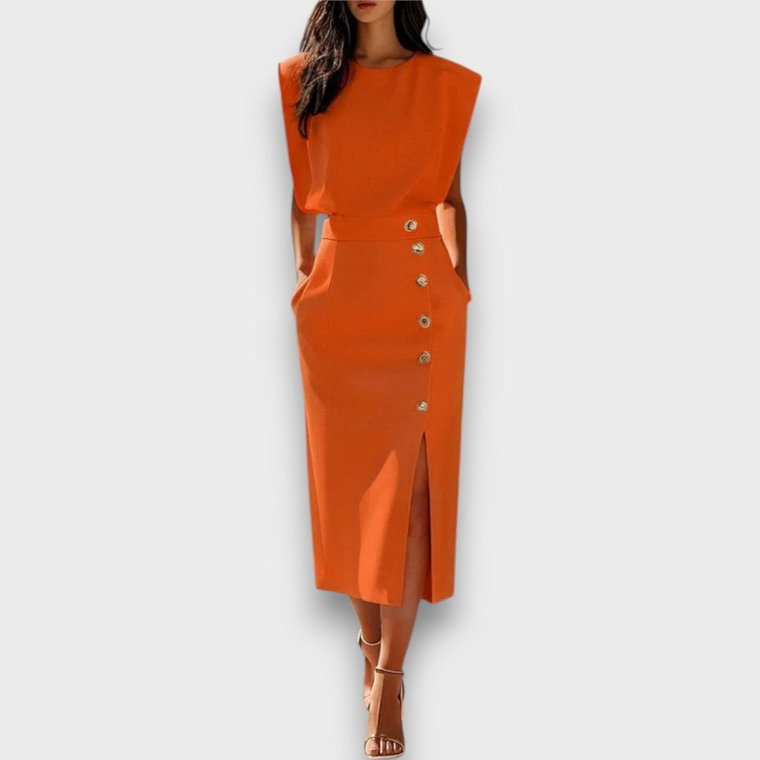 Corvaya – Bleistiftkleid mit Knopfleiste