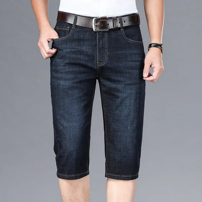 Herren-Bermuda-Shorts aus Stretch-Denim mit geradem Schnitt im Casual-Stil - Raul