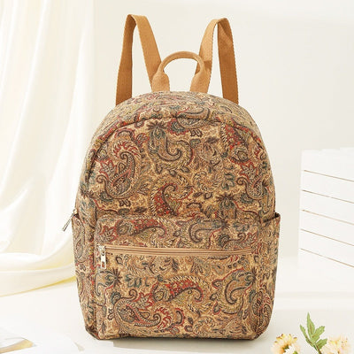 Bedruckter Stoff Rucksack mit großer Kapazität Vintage-Stil - Francis