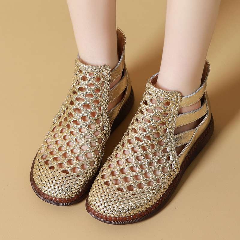 Geflochtene Damensandalen mit durchbrochenem Design und flexibler Sohle - Martina