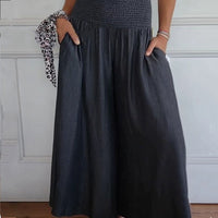 Lilie | Damenjeans mit weitem Bein und hoher Taille und Taschen in Grau