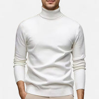 Herren Strick Rollkragenpullover in White