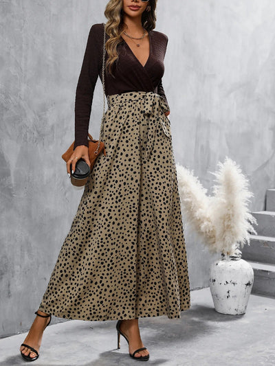 Damen Jumpsuit mit überkreuztem Ausschnitt und bedruckter Palazzohose - Pamela