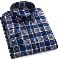 Nikolas - Elegantes Herrenshirt mit Karomuster in Weiß