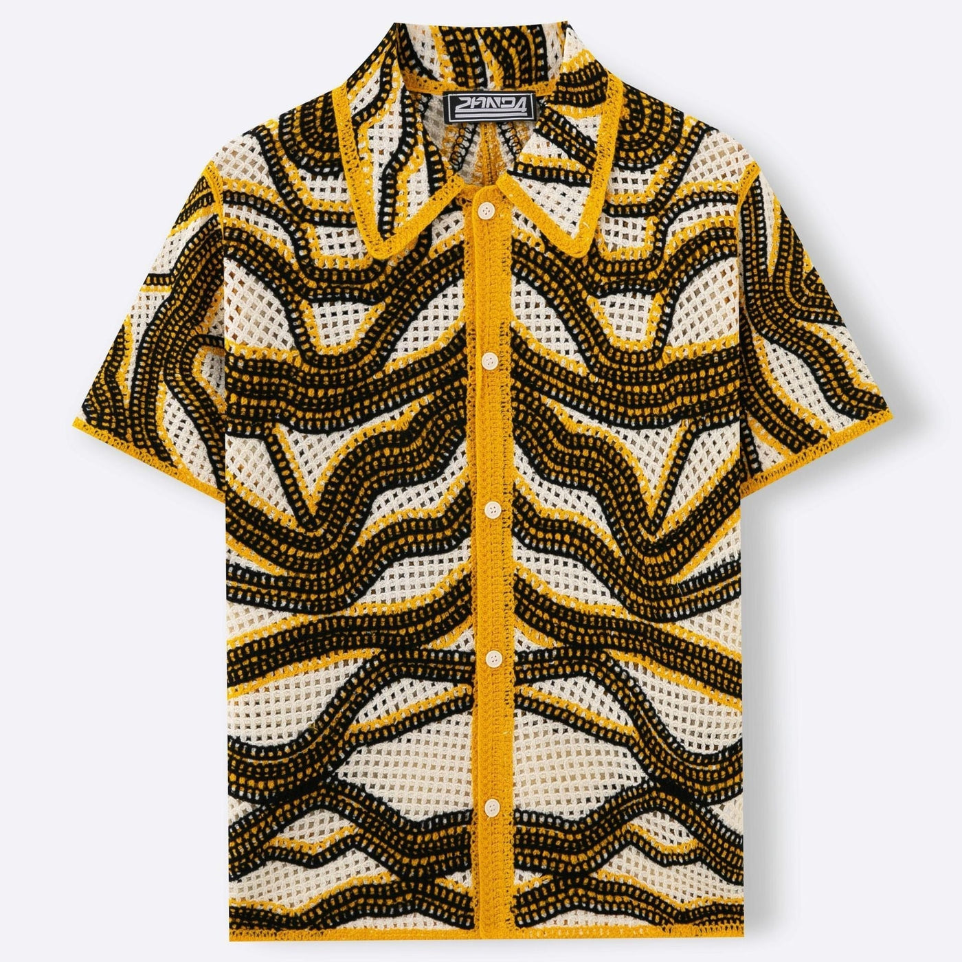 Gehäkeltes, besticktes Herrenhemd im Retrostil - Malik