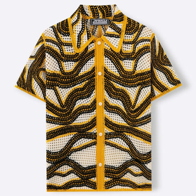 Gehäkeltes, besticktes Herrenhemd im Retrostil - Malik