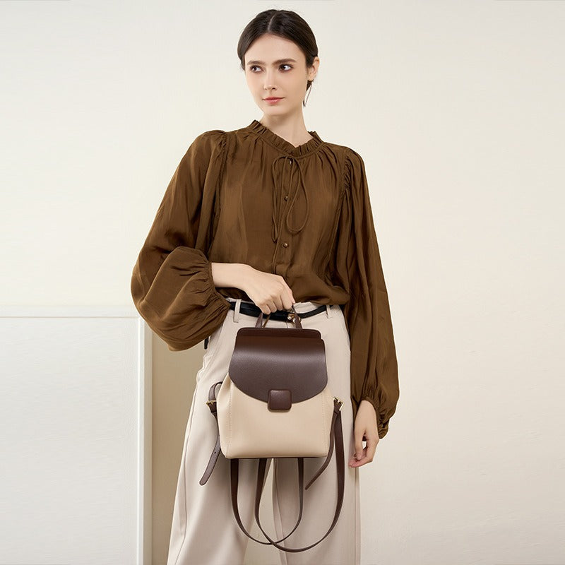 Rucksack aus Kunstleder Frau minimalistisches Design elegant - Nadège