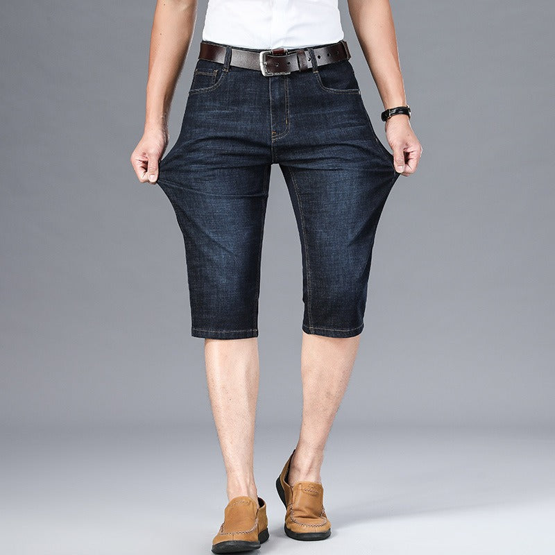 Herren-Bermuda-Shorts aus Stretch-Denim mit geradem Schnitt im Casual-Stil - Raul