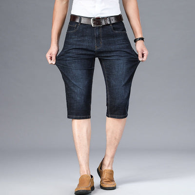 Herren-Bermuda-Shorts aus Stretch-Denim mit geradem Schnitt im Casual-Stil - Raul