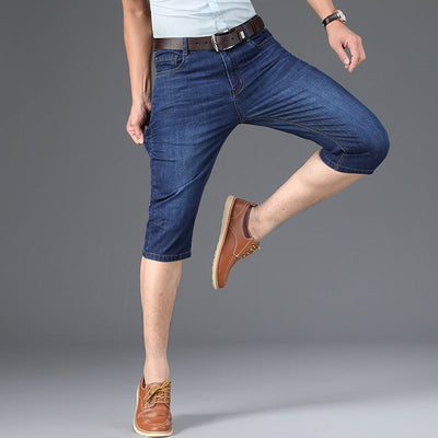 Herren-Bermuda-Shorts aus Stretch-Denim mit geradem Schnitt im Casual-Stil - Raul