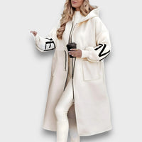 Rosalie – Eleganter Cardigan mit Kapuze in Beige