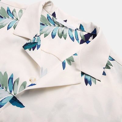 Kurzärmeliges Herrenhemd aus Viskose mit tropischem Muster - Théo