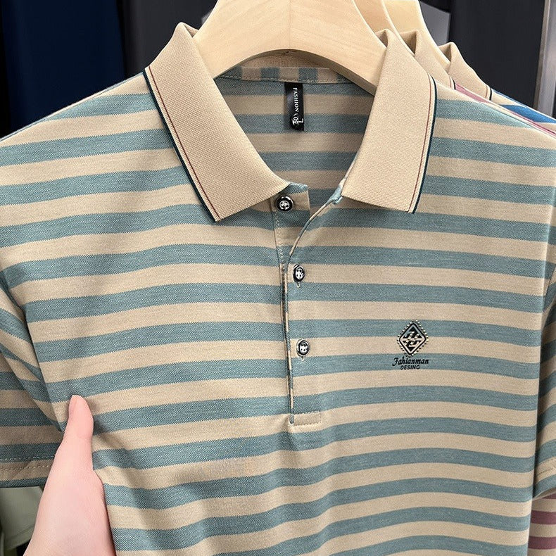 Gestreiftes Herren-Strickpolohemd mit klassischem Kragen - Marc