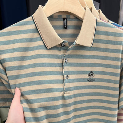 Gestreiftes Herren-Strickpolohemd mit klassischem Kragen - Marc