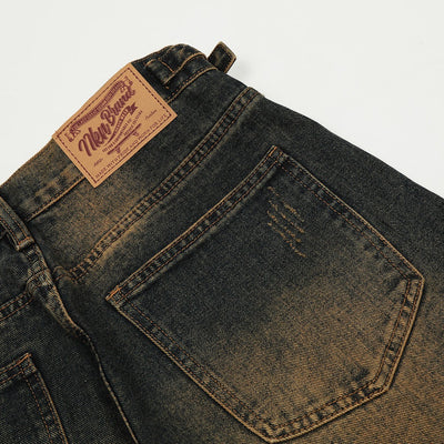 Gewaschene Denim-Jeans für Herren mit Used-Effekt und geradem Schnitt - Lennart