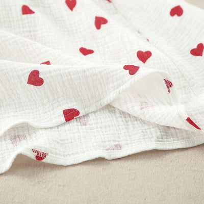 Langes ärmelloses Baumwollkleid mit Herzchenprint - Mieke