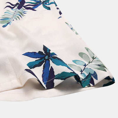 Kurzärmeliges Herrenhemd aus Viskose mit tropischem Muster - Théo