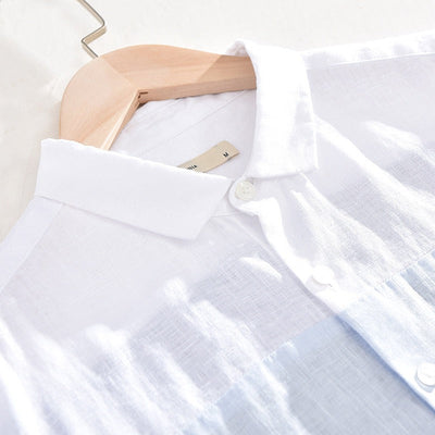 Kurzärmeliges Herrenhemd aus Baumwolle mit Farbblockmuster - Sjoerd