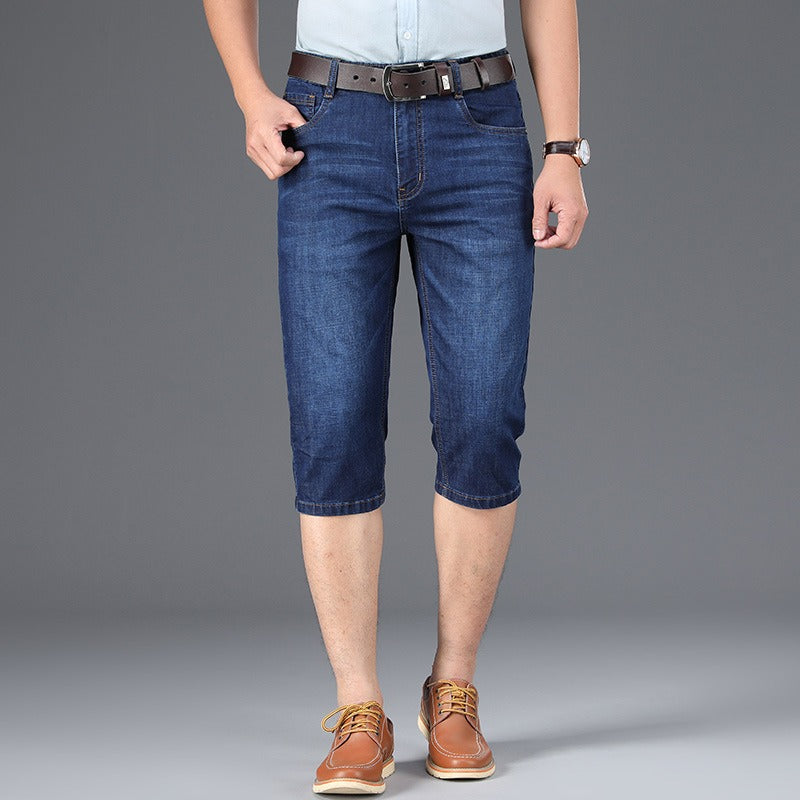 Herren-Bermuda-Shorts aus Stretch-Denim mit geradem Schnitt im Casual-Stil - Raul