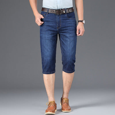 Herren-Bermuda-Shorts aus Stretch-Denim mit geradem Schnitt im Casual-Stil - Raul