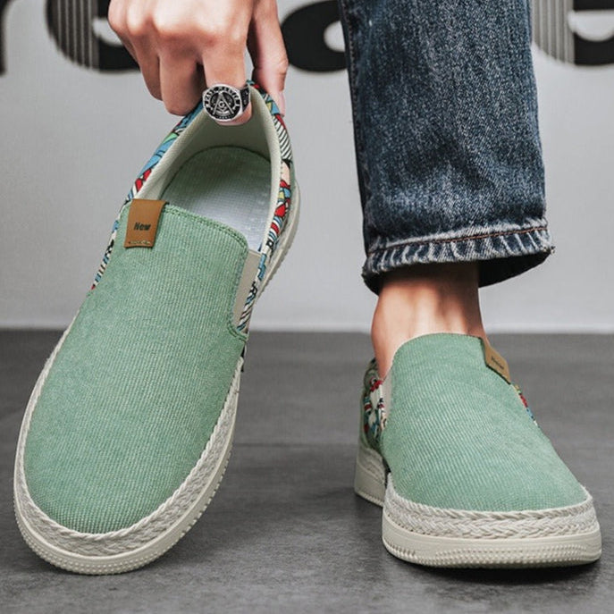 Lässige Herren-Turnschuhe aus Segeltuch mit Ethno-Print - Edy