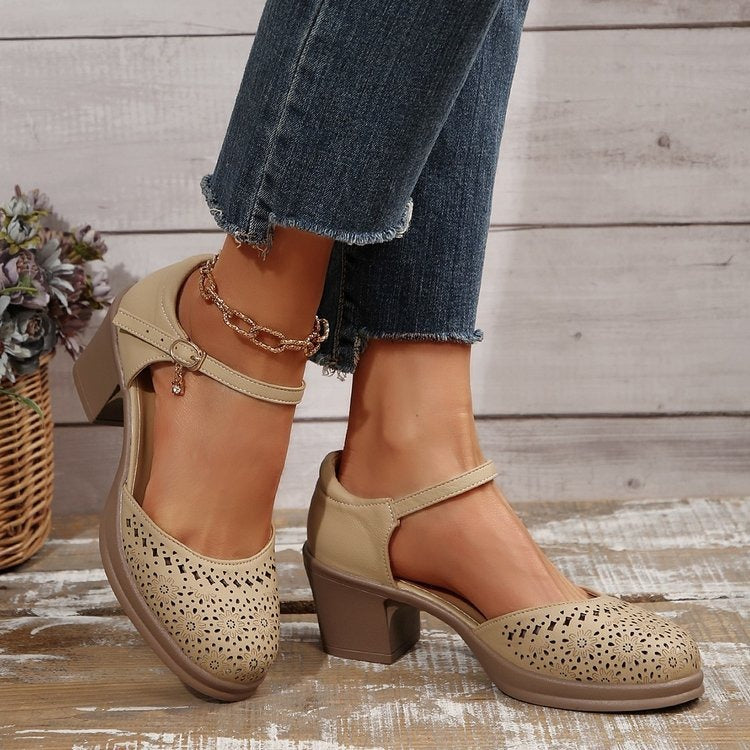 Damenstiefelette aus Kunstleder mit dekorativer Schnalle - Noelia