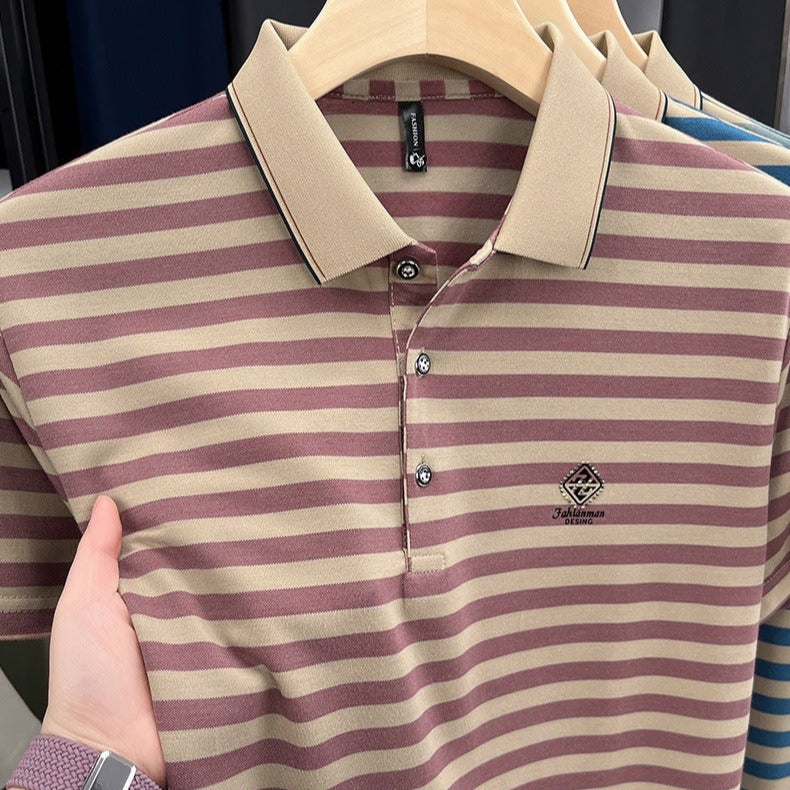 Gestreiftes Herren-Strickpolohemd mit klassischem Kragen - Marc