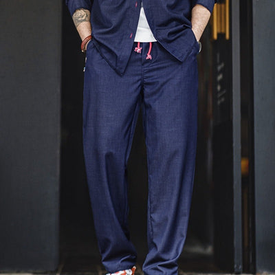 Herrenhose aus Baumwolle mit Kordelzug in lockerer Passform - Maximo