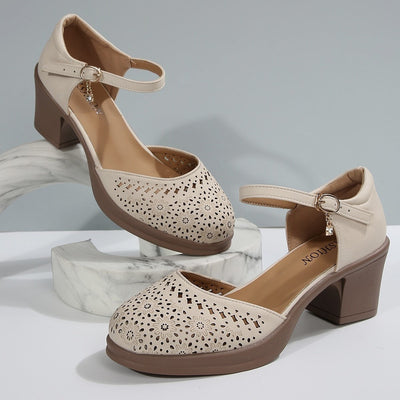 Damenstiefelette aus Kunstleder mit dekorativer Schnalle - Noelia