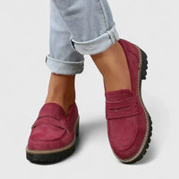 Agnes | Damen Slipper Grobe Sohle Komfort – Komfort Slipper Profil Sohle 2026 in Rot