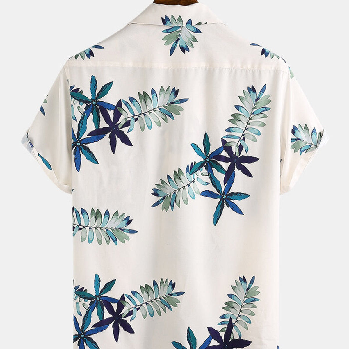 Kurzärmeliges Herrenhemd aus Viskose mit tropischem Muster - Théo