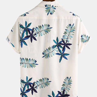 Kurzärmeliges Herrenhemd aus Viskose mit tropischem Muster - Théo