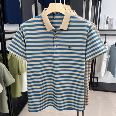 Gestreiftes Herren-Strickpolohemd mit klassischem Kragen - Marc