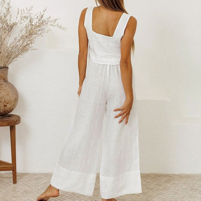 Locker sitzendes Strumpfhalter-Set aus Leinen für Damen - Martina