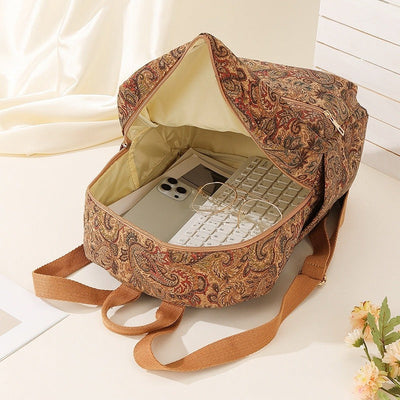 Bedruckter Stoff Rucksack mit großer Kapazität Vintage-Stil - Francis