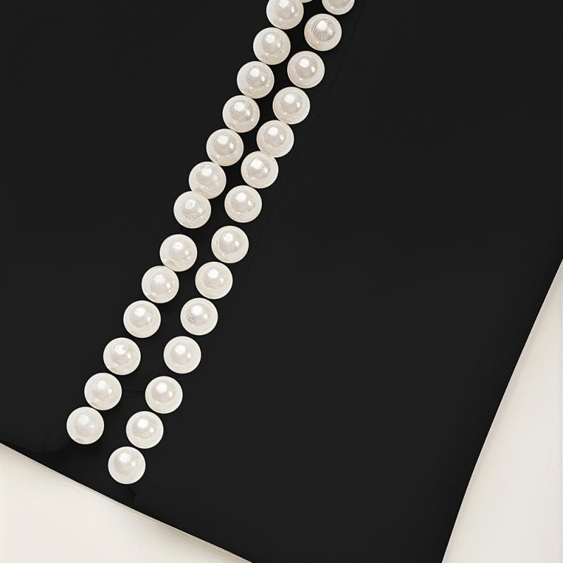 Elegantes Damen-Midikleid mit Perlendetail - Amaia