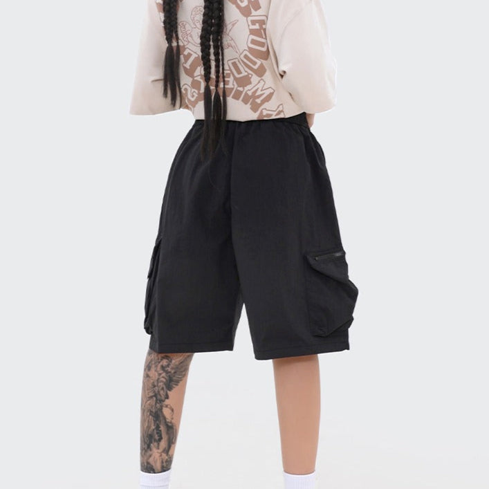 Damen-Shorts mit großen Taschen und lässigen Reißverschlüssen - Fey