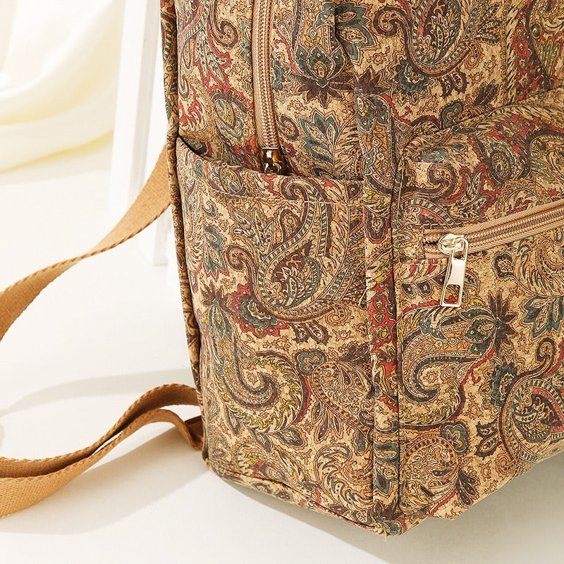 Bedruckter Stoff Rucksack mit großer Kapazität Vintage-Stil - Francis