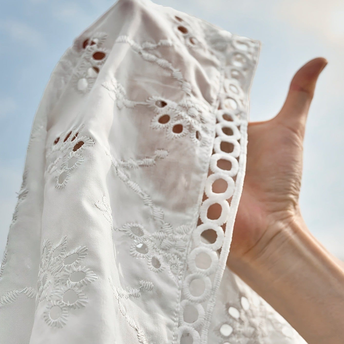 Sommerliches ärmelloses Set aus bestickter Baumwolle für Damen - Elina