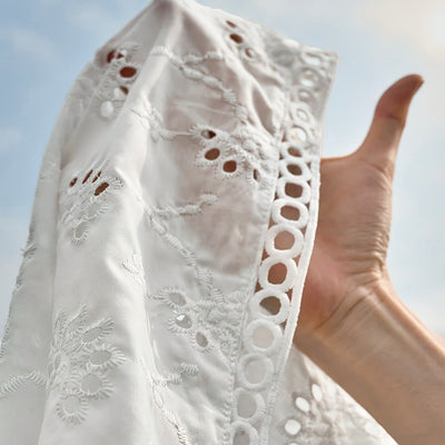 Sommerliches ärmelloses Set aus bestickter Baumwolle für Damen - Elina