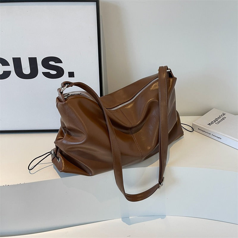 Damen-Umhängetasche mit Ledereffekt im fließenden Stil - Léa