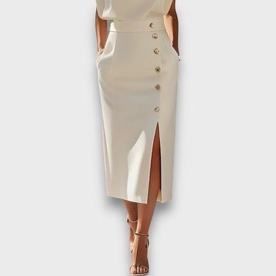 Corvaya – Bleistiftkleid mit Knopfleiste