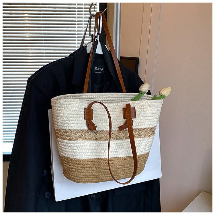 Geflochtene Shopper-Tasche für Damen im Sommer-Stil - Loretta